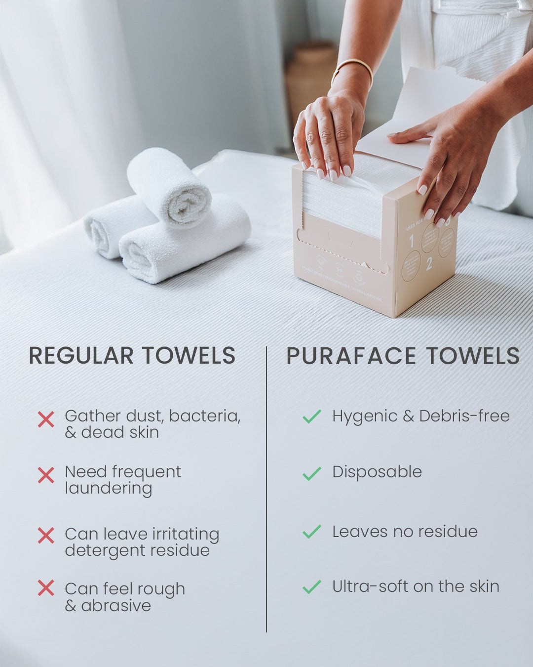 Puraface - 100% Cotton Disposable Face Towels